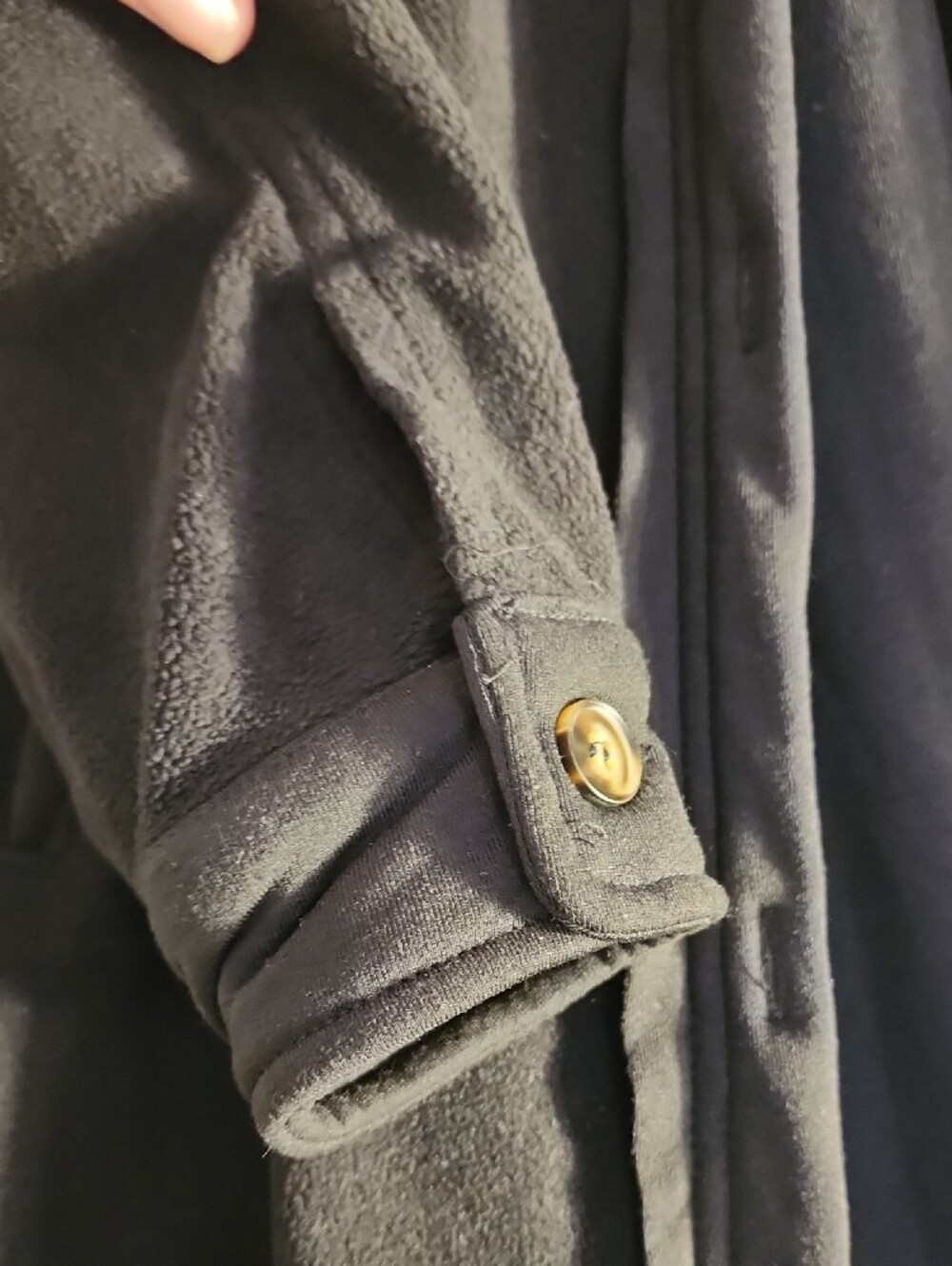 BiBi Black Longline Button-Front Duster - Picture 2 of 6